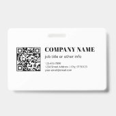 Aangepaste QR-code & Bewerkbare Retro-Moderne Teks Badge (Voorzijde)