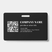 Aangepaste QR-code & Bewerkbare Retro-Moderne Teks Badge (Voorzijde)
