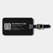 Aangepaste QR-code & Bewerkbare Retro-Moderne Teks Bagagelabel (Voorkant horizontaal)