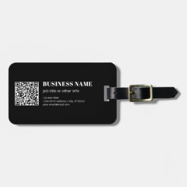 Aangepaste QR-code & Bewerkbare Retro-Moderne Teks Bagagelabel
