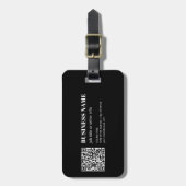 Aangepaste QR-code & Bewerkbare Retro-Moderne Teks Bagagelabel (Voorkant verticaal)
