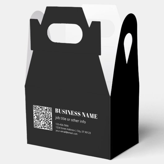 Aangepaste QR-code & Bewerkbare Retro-Moderne Teks Bedankdoosjes (Geopend)