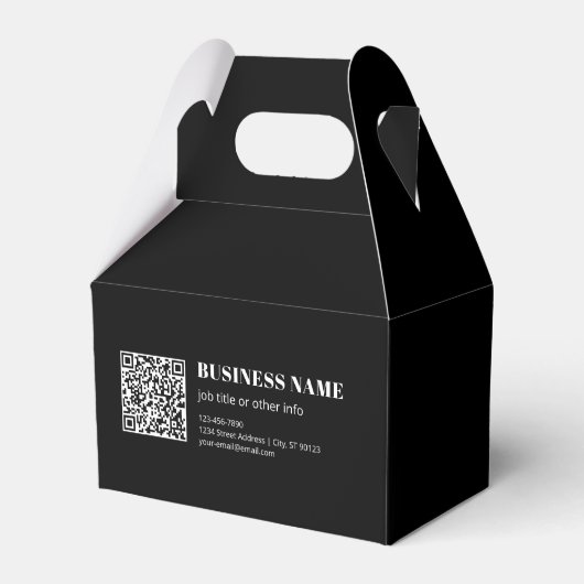Aangepaste QR-code & Bewerkbare Retro-Moderne Teks Bedankdoosjes (Voorkant Zijde)