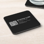 Aangepaste QR-code & Bewerkbare Retro-Moderne Teks Bier Onderzetter (Linkerzijde)