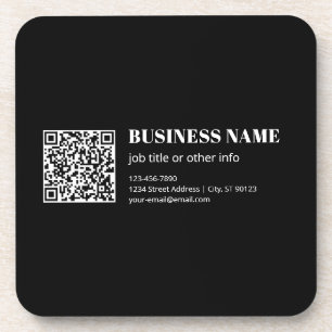 Aangepaste QR-code & Bewerkbare Retro-Moderne Teks Bier Onderzetter