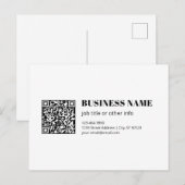 Aangepaste QR-code & Bewerkbare Retro-Moderne Teks Briefkaart (Voorkant / Achterkant)