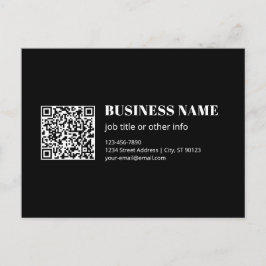 Aangepaste QR-code & Bewerkbare Retro-Moderne Teks Briefkaart