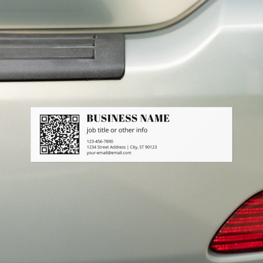 Aangepaste QR-code & Bewerkbare Retro-Moderne Teks Bumpersticker (Op auto)
