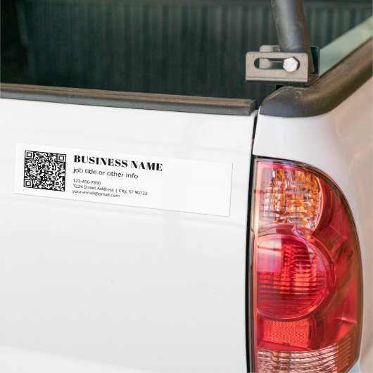 Aangepaste QR-code & Bewerkbare Retro-Moderne Teks Bumpersticker (Op Truck)