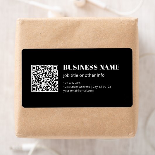 Aangepaste QR-code & Bewerkbare Retro-Moderne Teks Etiket (Insitu)