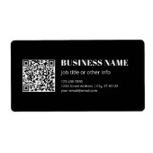 Aangepaste QR-code & Bewerkbare Retro-Moderne Teks Etiket (Voorkant)