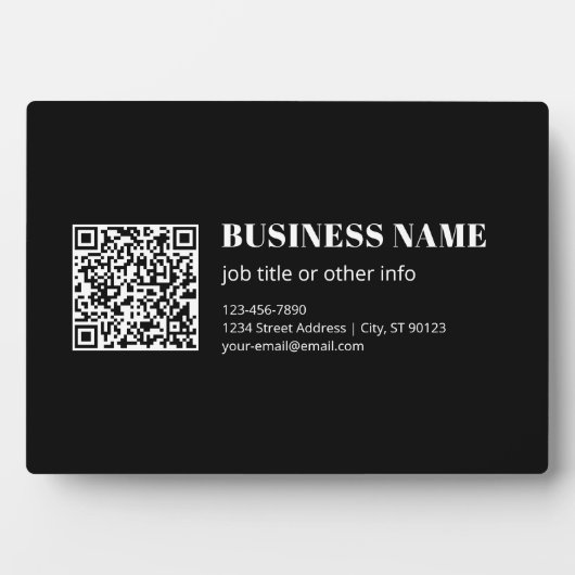 Aangepaste QR-code & Bewerkbare Retro-Moderne Teks Fotoplaat (voorkant)