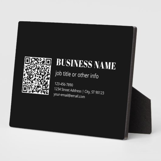 Aangepaste QR-code & Bewerkbare Retro-Moderne Teks Fotoplaat (Zijkant)