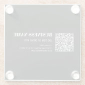 Aangepaste QR-code & Bewerkbare Retro-Moderne Teks Glazen Onderzetter (Achterkant)