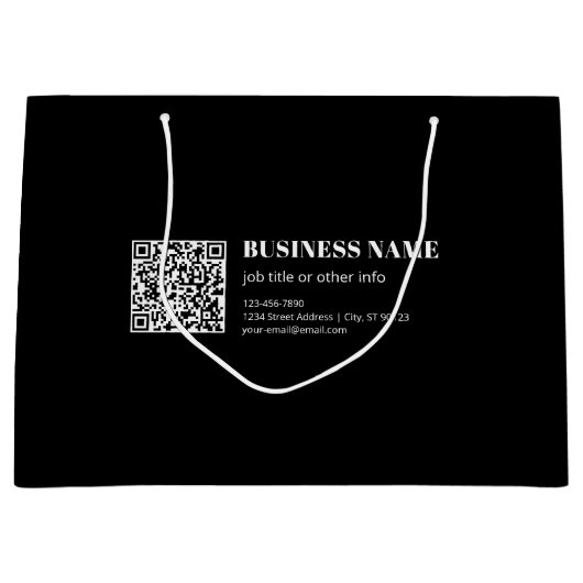 Aangepaste QR-code & Bewerkbare Retro-Moderne Teks Groot Cadeauzakje (Voorkant)