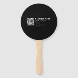 Aangepaste QR-code & Bewerkbare Retro-Moderne Teks Handwaaier
