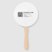 Aangepaste QR-code & Bewerkbare Retro-Moderne Teks Handwaaier (Voorkant)