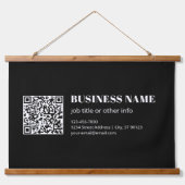 Aangepaste QR-code & Bewerkbare Retro-Moderne Teks Hangend Wandkleed (Voorkant)