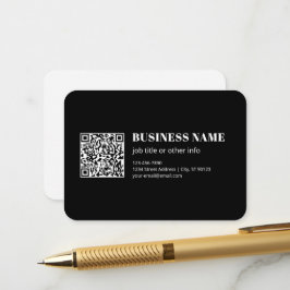 Aangepaste QR-code & Bewerkbare Retro-Moderne Teks Informatiekaartje