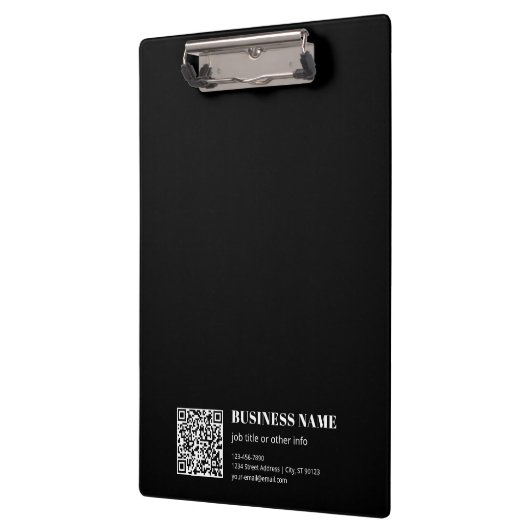 Aangepaste QR-code & Bewerkbare Retro-Moderne Teks Klembord (Links)