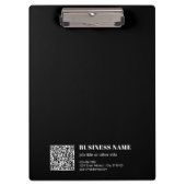 Aangepaste QR-code & Bewerkbare Retro-Moderne Teks Klembord (Voorkant)