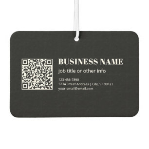 Aangepaste QR-code & Bewerkbare Retro-Moderne Teks Luchtverfrisser