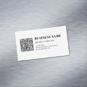 Aangepaste QR-code & Bewerkbare Retro-Moderne Teks Magnetisch Visitekaartje (Voorbeeld)