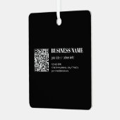 Aangepaste QR-code & Bewerkbare Retro-Moderne Teks Metalen Ornament (Voorkant links)