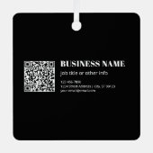 Aangepaste QR-code & Bewerkbare Retro-Moderne Teks Metalen Ornament (Voorkant)
