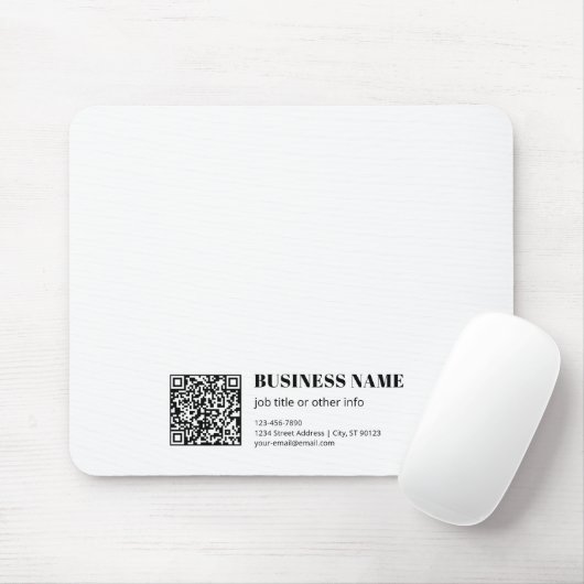 Aangepaste QR-code & Bewerkbare Retro-Moderne Teks Muismat (Met muis)