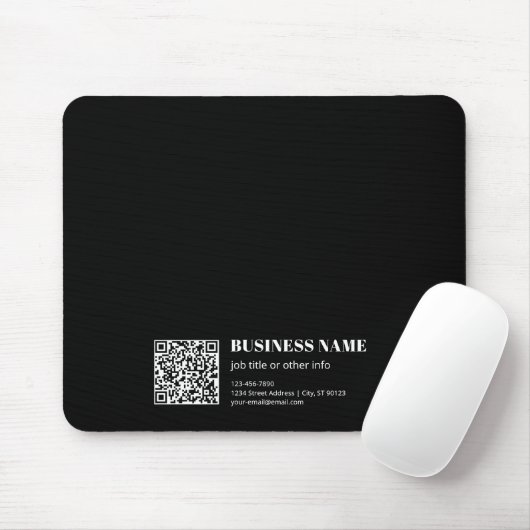 Aangepaste QR-code & Bewerkbare Retro-Moderne Teks Muismat (Met muis)