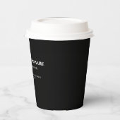 Aangepaste QR-code & Bewerkbare Retro-Moderne Teks Papieren Bekers (Links)