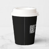 Aangepaste QR-code & Bewerkbare Retro-Moderne Teks Papieren Bekers (Rechts)
