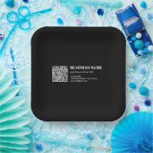 Aangepaste QR-code & Bewerkbare Retro-Moderne Teks Papieren Bordje (Feest)