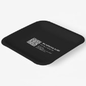 Aangepaste QR-code & Bewerkbare Retro-Moderne Teks Papieren Bordje (Gebogen)