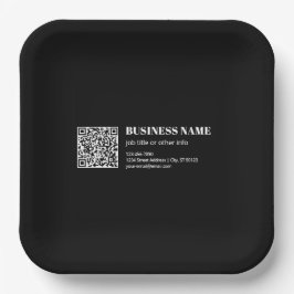 Aangepaste QR-code & Bewerkbare Retro-Moderne Teks Papieren Bordje