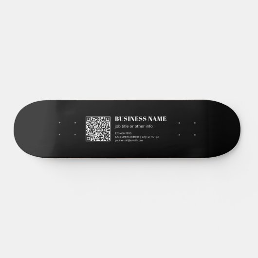 Aangepaste QR-code & Bewerkbare Retro-Moderne Teks Persoonlijk Skateboard (Horizontaal)
