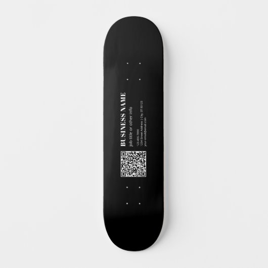 Aangepaste QR-code & Bewerkbare Retro-Moderne Teks Persoonlijk Skateboard (Voorkant)