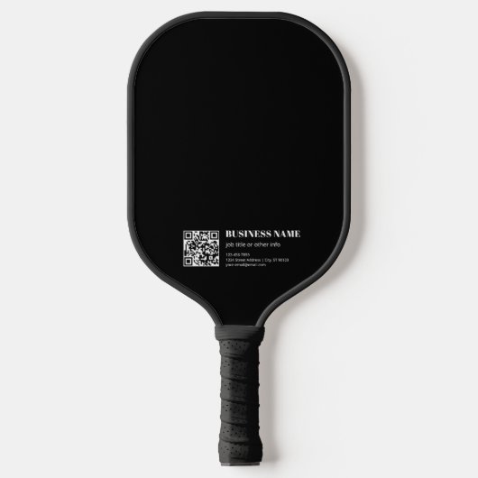 Aangepaste QR-code & Bewerkbare Retro-Moderne Teks Pickleball Paddle (Voorkant)