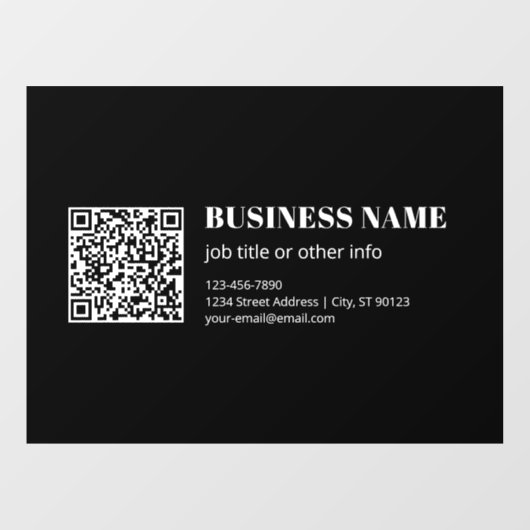 Aangepaste QR-code & Bewerkbare Retro-Moderne Teks Raamsticker (Vel)