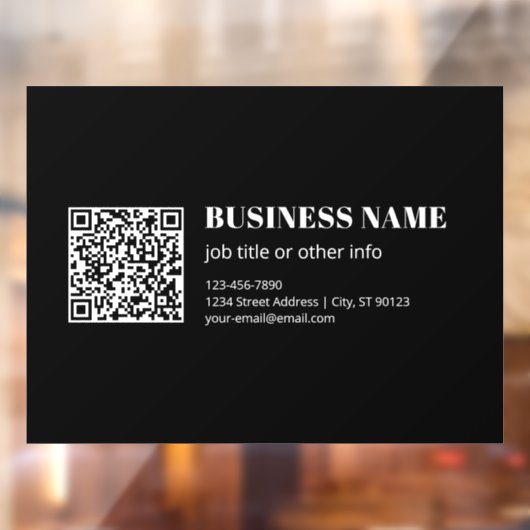 Aangepaste QR-code & Bewerkbare Retro-Moderne Teks Raamsticker (Vel 2)