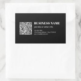 Aangepaste QR-code & Bewerkbare Retro-Moderne Teks Rechthoekige Sticker
