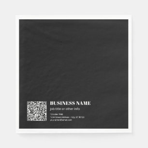 Aangepaste QR-code & Bewerkbare Retro-Moderne Teks Servet