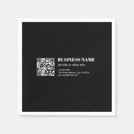 Aangepaste QR-code & Bewerkbare Retro-Moderne Teks Servet