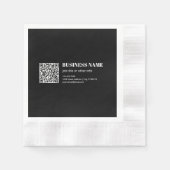 Aangepaste QR-code & Bewerkbare Retro-Moderne Teks Servet (Voorkant)