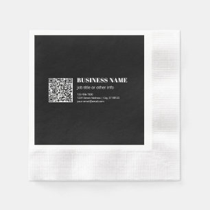 Aangepaste QR-code & Bewerkbare Retro-Moderne Teks Servet