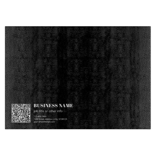 Aangepaste QR-code & Bewerkbare Retro-Moderne Teks Snijplank (Voorkant)