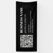 Aangepaste QR-code & Bewerkbare Retro-Moderne Teks Spandoek (Verticaal)