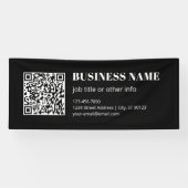Aangepaste QR-code & Bewerkbare Retro-Moderne Teks Spandoek (Horizontaal)