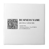 Aangepaste QR-code & Bewerkbare Retro-Moderne Teks Tegeltje (Voorkant)